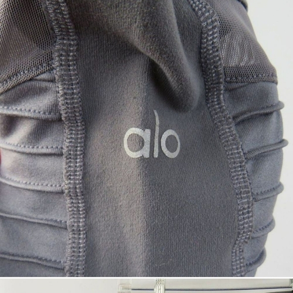 ALO Womens XS Minimalist Neutral MOTO Grey Ankle Leggings - Picture 6 of 9